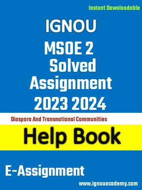 IGNOU MSOE 2 Solved Assignment 2023 2024